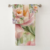 絶妙な洗練された春の花。絵画の バスタオルセット (インサイチュ)