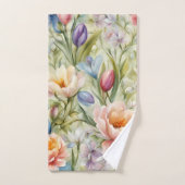絶妙な洗練された春の花。絵画の バスタオルセット (ハンドタオル)