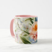 絶妙な洗練された春の花。絵画の マグカップ (正面左)