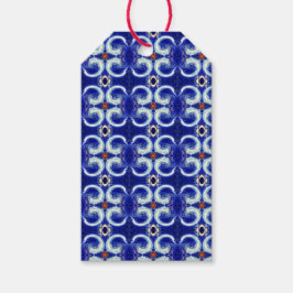 絶妙な渦巻き青のパターンギフトラベル ギフトタグ
