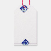 絶妙な渦巻き青のパターンギフトラベル ギフトタグ (裏面)