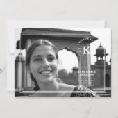 絶妙な白黒シックスタイリッシュフォトグラード 招待状 (正面)