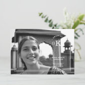 絶妙な白黒シックスタイリッシュフォトグラード 招待状 (スタンド正面)