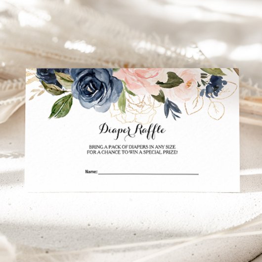 絶妙な秋フローラおむつラッフル エンクロージャーカード