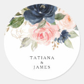 絶妙な秋フローラ結婚の封筒用シール ラウンドシール (正面)