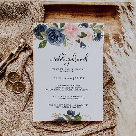 絶妙な秋フローラ結婚ズブランチ 招待状