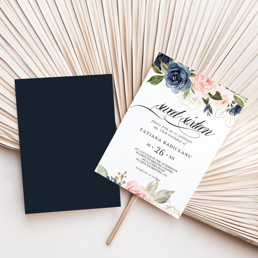 絶妙な秋フローラSweet sixteen誕生日パーティー 招待状