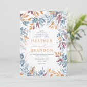 絶妙な秋水葉色の結婚 招待状 (スタンド正面)