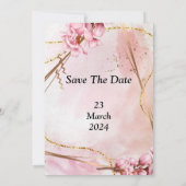 絶妙な結婚式招待状、ピンクフローラ 招待状 (裏面)