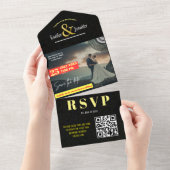 絶妙な結婚式招待状：我々の悲歌を発見 オールインワン招待状 (貼ってはがせる)