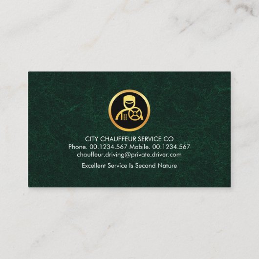 絶妙な緑の大理石テクスチャショーファ 名刺 (裏面)