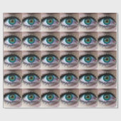 絶妙な緑色の目のクローズアップ超現実的な写真ギフト ラッピングペーパー (フラット)