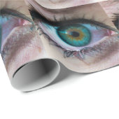 絶妙な緑色の目のクローズアップ超現実的な写真ギフト ラッピングペーパー (ロールコーナー)