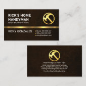 絶妙な茶色のグランジ金ゴールド手作りハンマー 名刺 (正面/裏面)