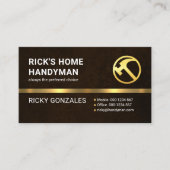 絶妙な茶色のグランジ金ゴールド手作りハンマー 名刺 (正面)