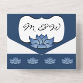 絶妙な蓮の青 オールインワン招待状 (裏面)