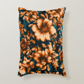 絶妙な豪華な黄金の花、青離れの上の アクセントクッション (正面(垂直))