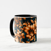 絶妙な豪華な黄金の花、青離れの上の マグカップ (正面左)