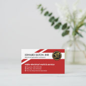 絶妙な赤い幾何学層の電気技師 名刺 (スタンド正面)