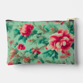 絶妙な赤い花と緑豊かな離れ花 アクセサリーポーチ (裏面)