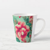 絶妙な赤い花と緑豊かな離れ花 カフェラテマグ (右)