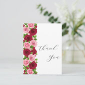 絶妙な赤とピンクのフローラサンキューカード ポストカード (スタンド正面)