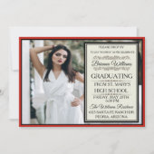 絶妙な赤の卒業招待状 招待状 (正面)