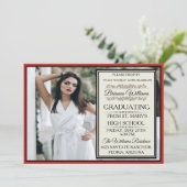 絶妙な赤の卒業招待状 招待状 (スタンド正面)