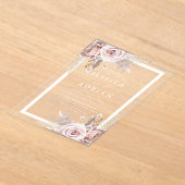 絶妙な赤面とバラフローラ結婚フレーム アクリル招待状 (レイダウン)