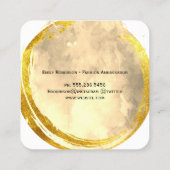 絶妙な金ゴールドつや消し水色モノグラム スクエア名刺 (裏面)