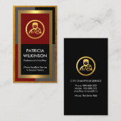 絶妙な金ゴールドフレームショーファ 名刺 (正面/裏面)