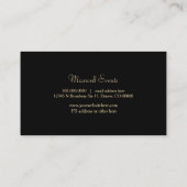 絶妙な金ゴールドフレームミニマリストをブラック 名刺 (裏面)