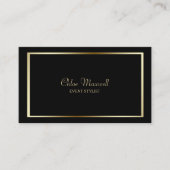 絶妙な金ゴールドフレームミニマリストをブラック 名刺 (正面)
