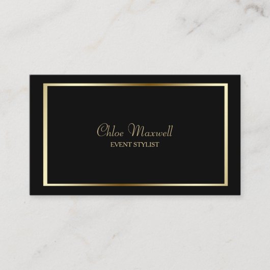 絶妙な金ゴールドフレームミニマリストをブラック 名刺 (正面)
