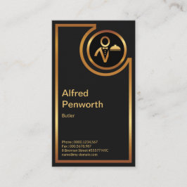 絶妙な金ゴールドフレームモダンバトラー・サービス 名刺