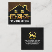 絶妙な金ゴールドホーム配管系統 スクエア名刺 (正面/裏面)