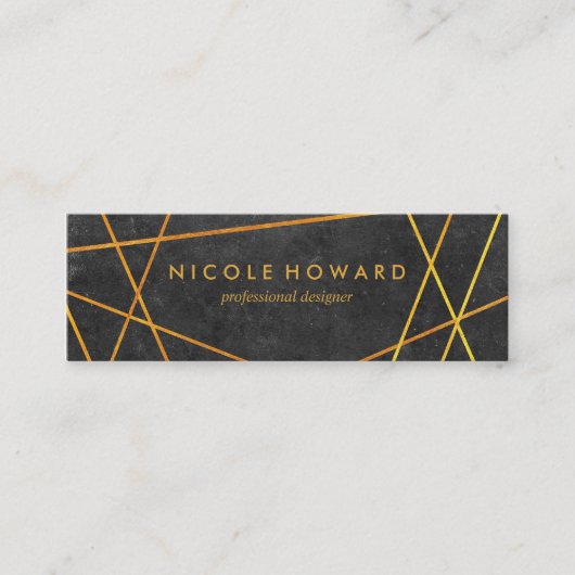 絶妙な金ゴールドライン石板 スキニー名刺 (正面)
