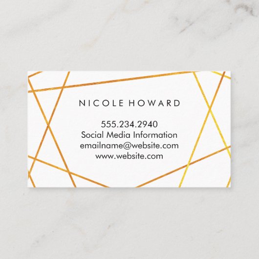 絶妙な金ゴールドライン黒い大理石 名刺 (裏面)