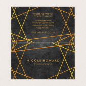 絶妙な金ゴールドライン黒と石板 名刺 (外部フラット)