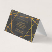 絶妙な金ゴールドライン黒と石板 名刺 (裏面)