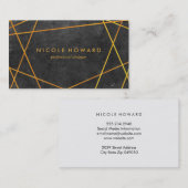 絶妙な金ゴールドライン黒と石板 名刺 (正面/裏面)