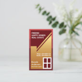 絶妙な金ゴールド屋上抽象芸術不動産仲介業者 名刺 (スタンド正面)