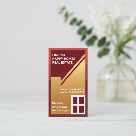 絶妙な金ゴールド屋上抽象芸術不動産仲介業者 名刺 (スタンド正面)