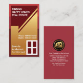 絶妙な金ゴールド屋上抽象芸術不動産仲介業者 名刺 (正面/裏面)