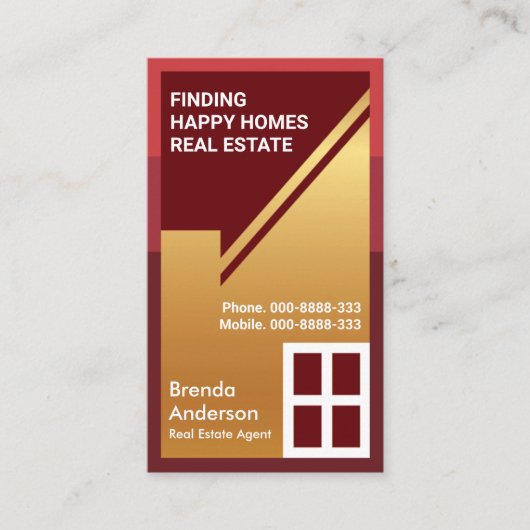 絶妙な金ゴールド屋上抽象芸術不動産仲介業者 名刺 (正面)