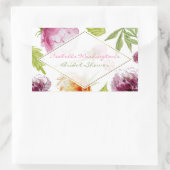 絶妙な金ゴールド額縁水カラーブライダルシャワー 長方形シール (バッグ)