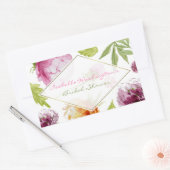 絶妙な金ゴールド額縁水カラーブライダルシャワー 長方形シール (封筒)