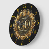 絶妙な金ゴールド50周年 ラージ壁時計 (傾斜)