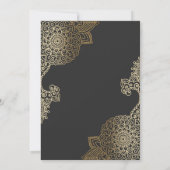 絶妙な金花のHennaの結婚式 招待状 (裏面)