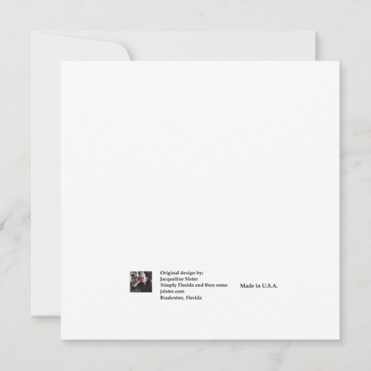 絶妙な青と金ゴールドフローラ枠 招待状 (裏面)